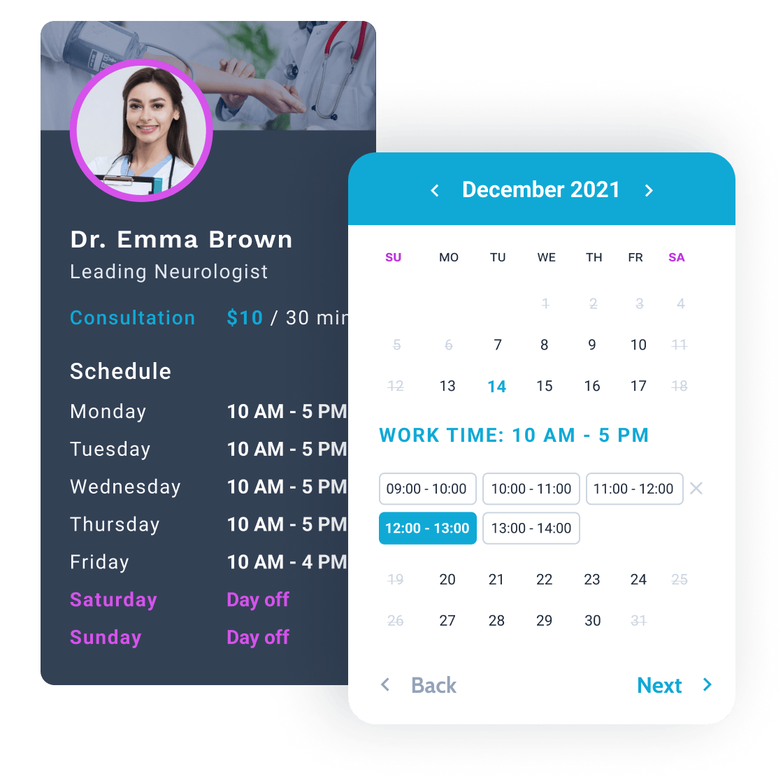 Appointment Booking Calendar Web Design - Professional Services