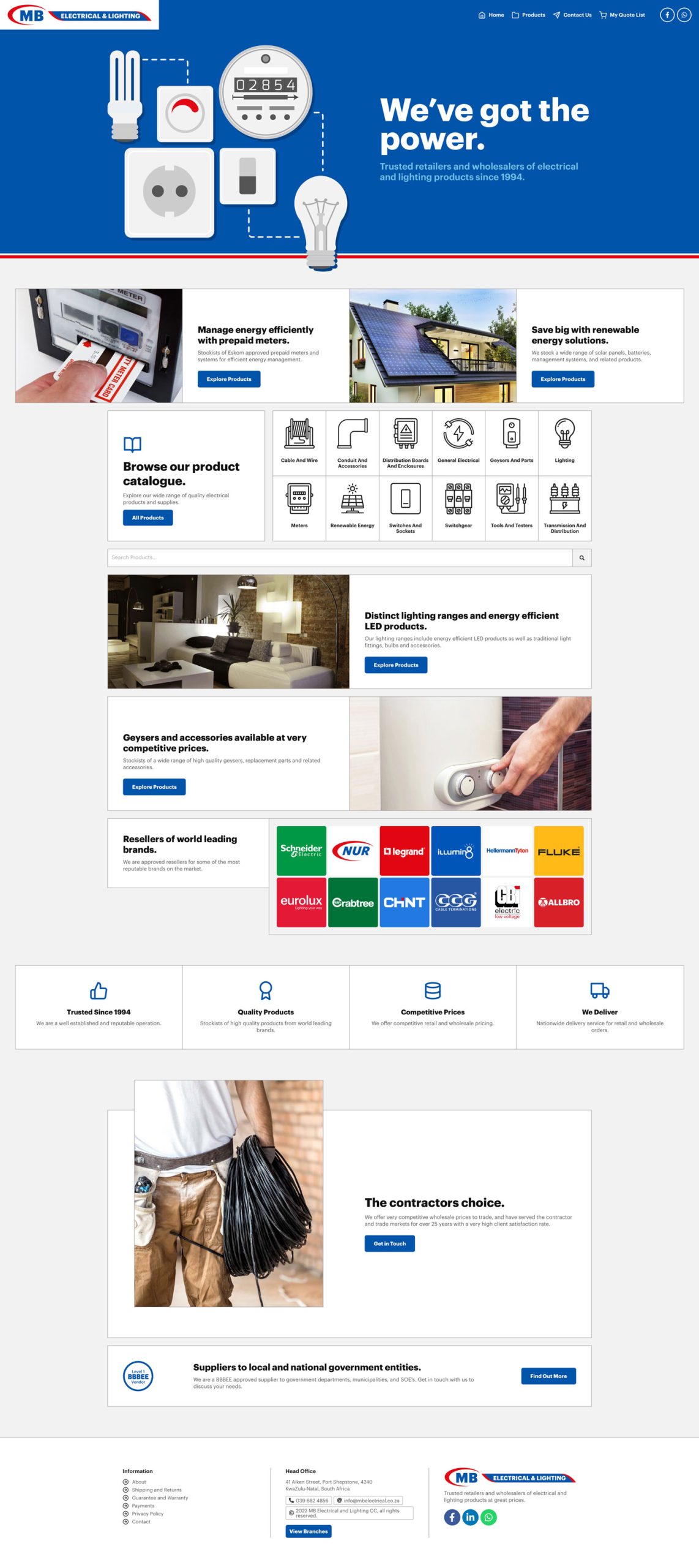 E-commerce Website Design - Electrical Products